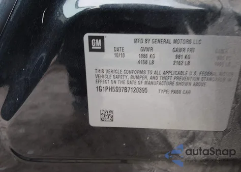 2011 Chevrolet Cruze Ltz из США, поврежденный, VIN 1G1PH5S97B7120395